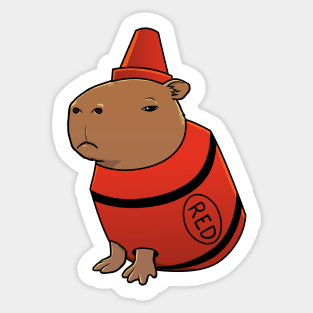 Capybara Crayon Costume Sticker